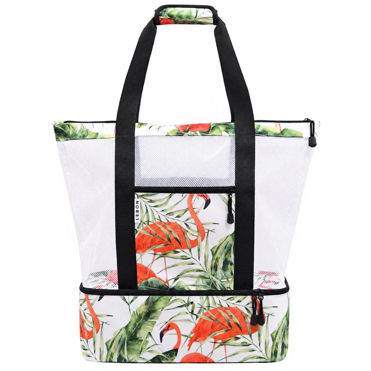 Polyester Mesh Beach Tote Bag for Women with Zipper Closure