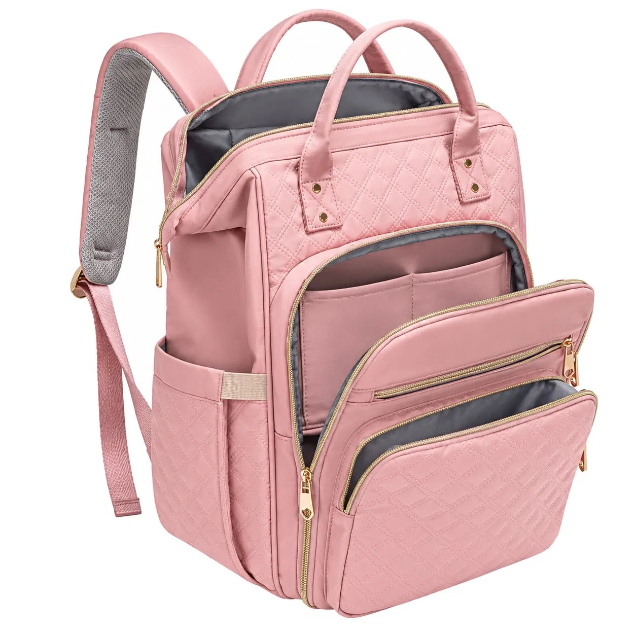 Custom Women Nylon Laptop Backpack Set with Insulated Lunch Bag