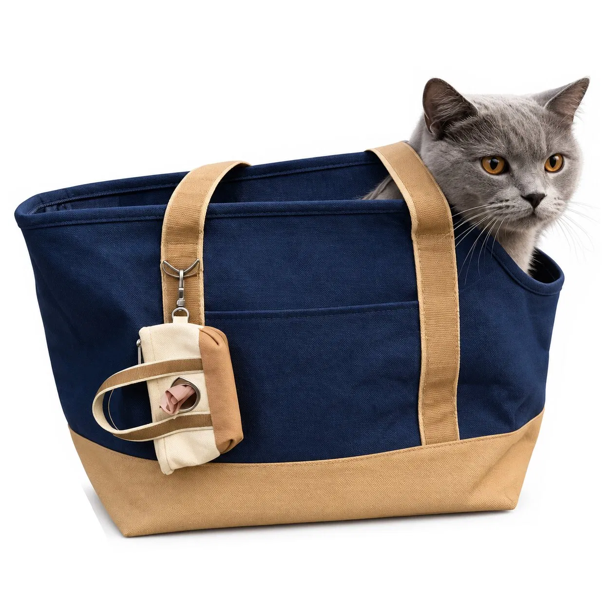 Custom Foldable Canvas Pet Carrier Bag for Small Dogs and Cats