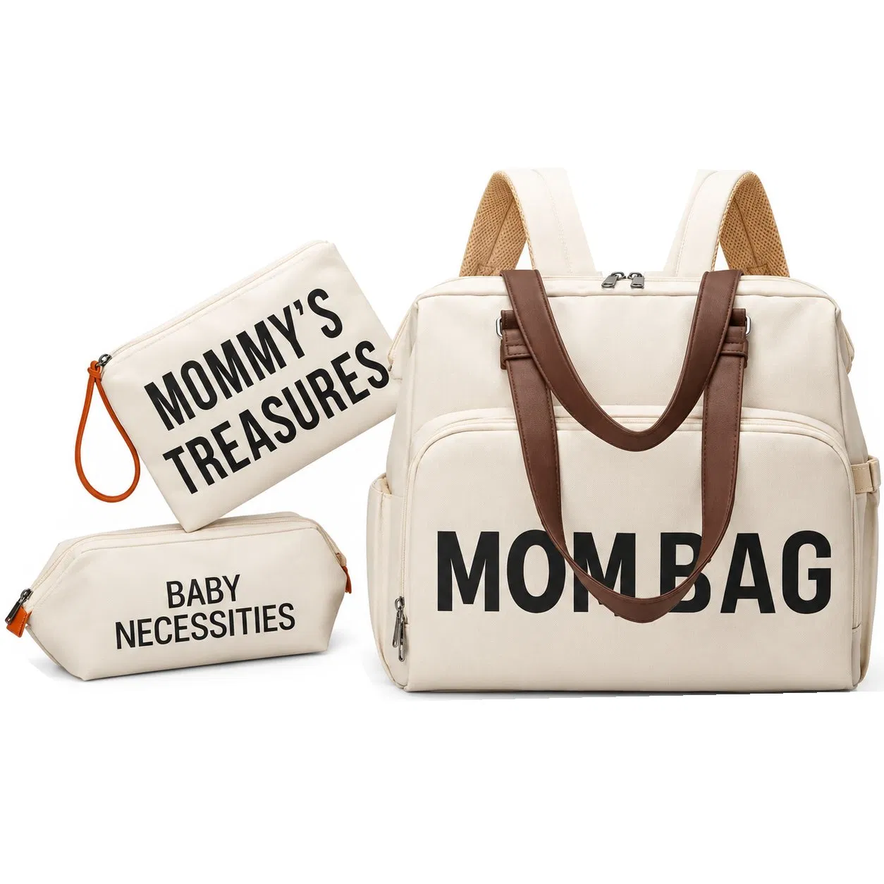 Custom Nylon Convertible Diaper Backpack with Organizer Pouches