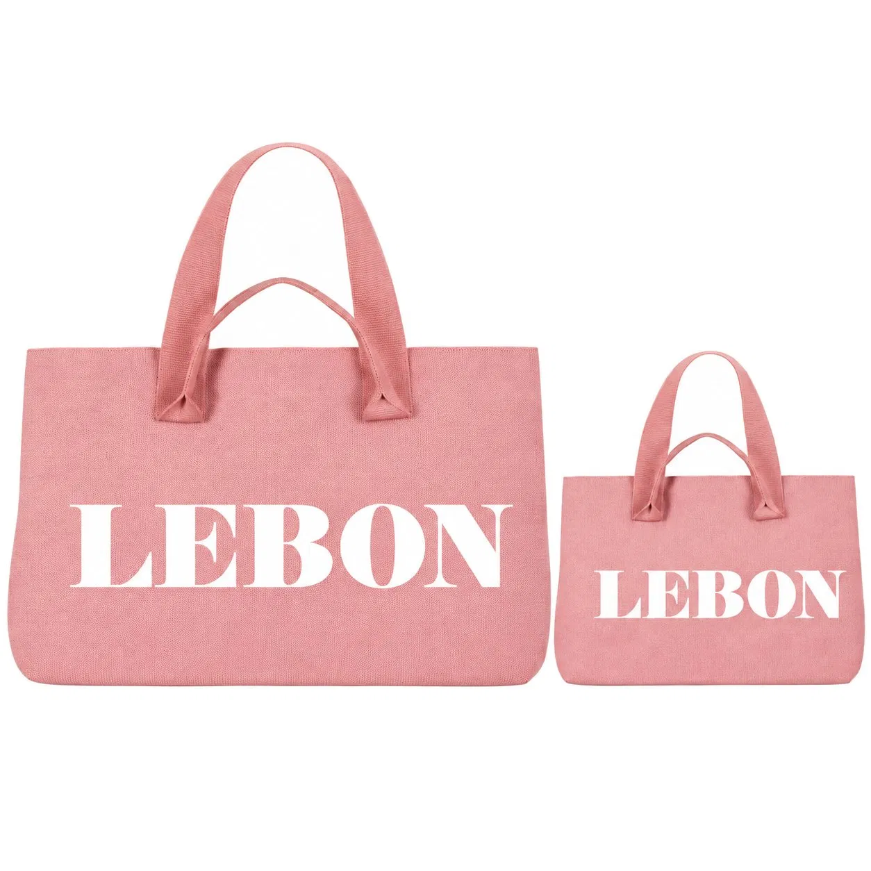 Custom Mother and Child Matching Knitted Tote Bag Set