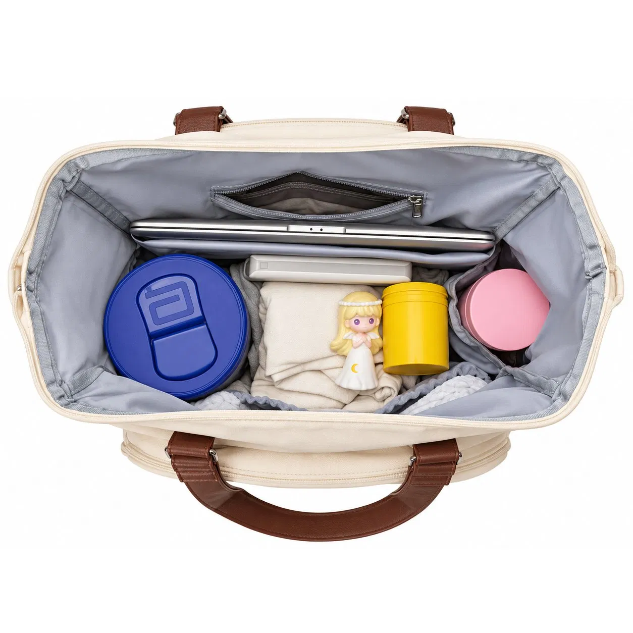 Custom Nylon Diaper Backpack with Insulated Pockets and Changing Pad