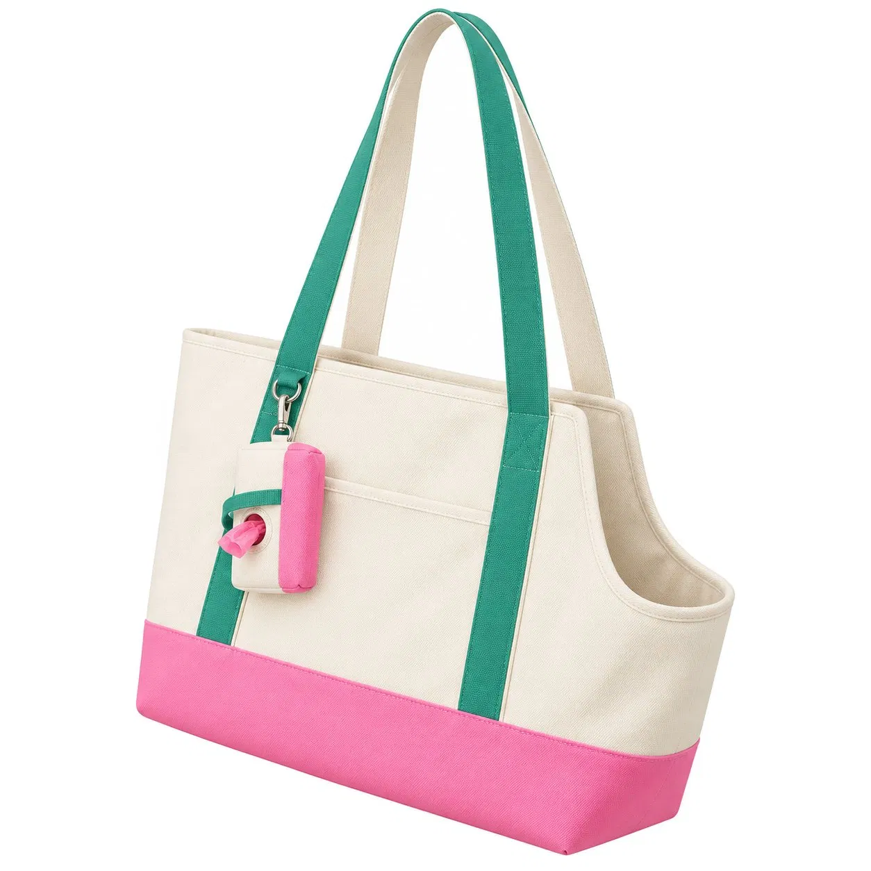 Custom Canvas Pet Carrier Tote with Zipper Closure for Outdoor Travel