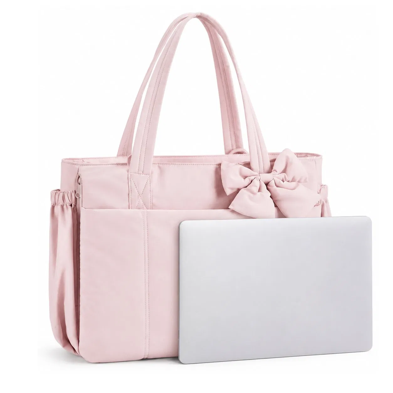 Custom Lightweight Nylon Tote Bag for Women with Multiple Pockets and Shoulder Straps