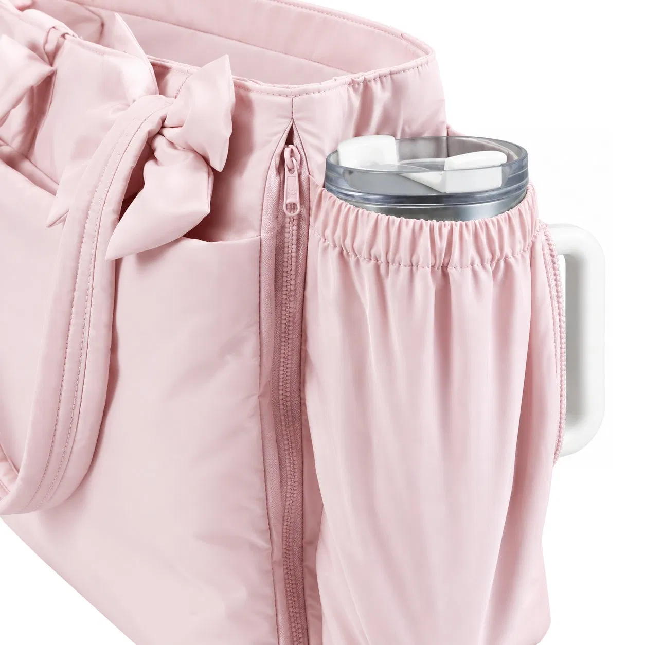 Custom Lightweight Puffy Nylon Tote Bag with Zipper Closure for Women