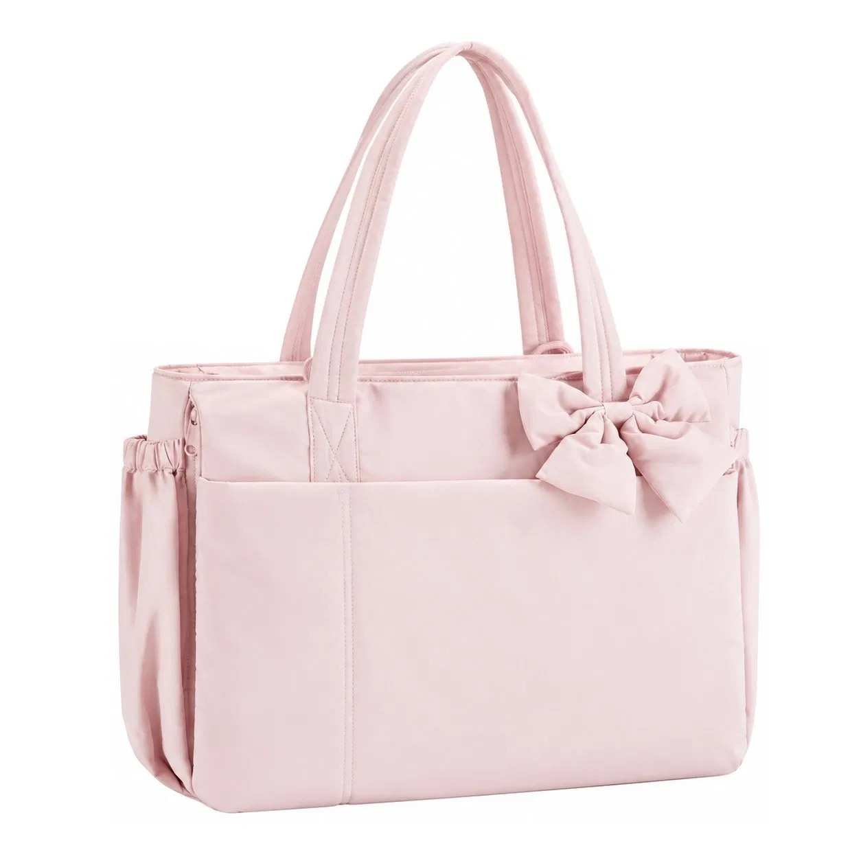 Custom Lightweight Puffy Nylon Tote Bag with Zipper Closure for Women