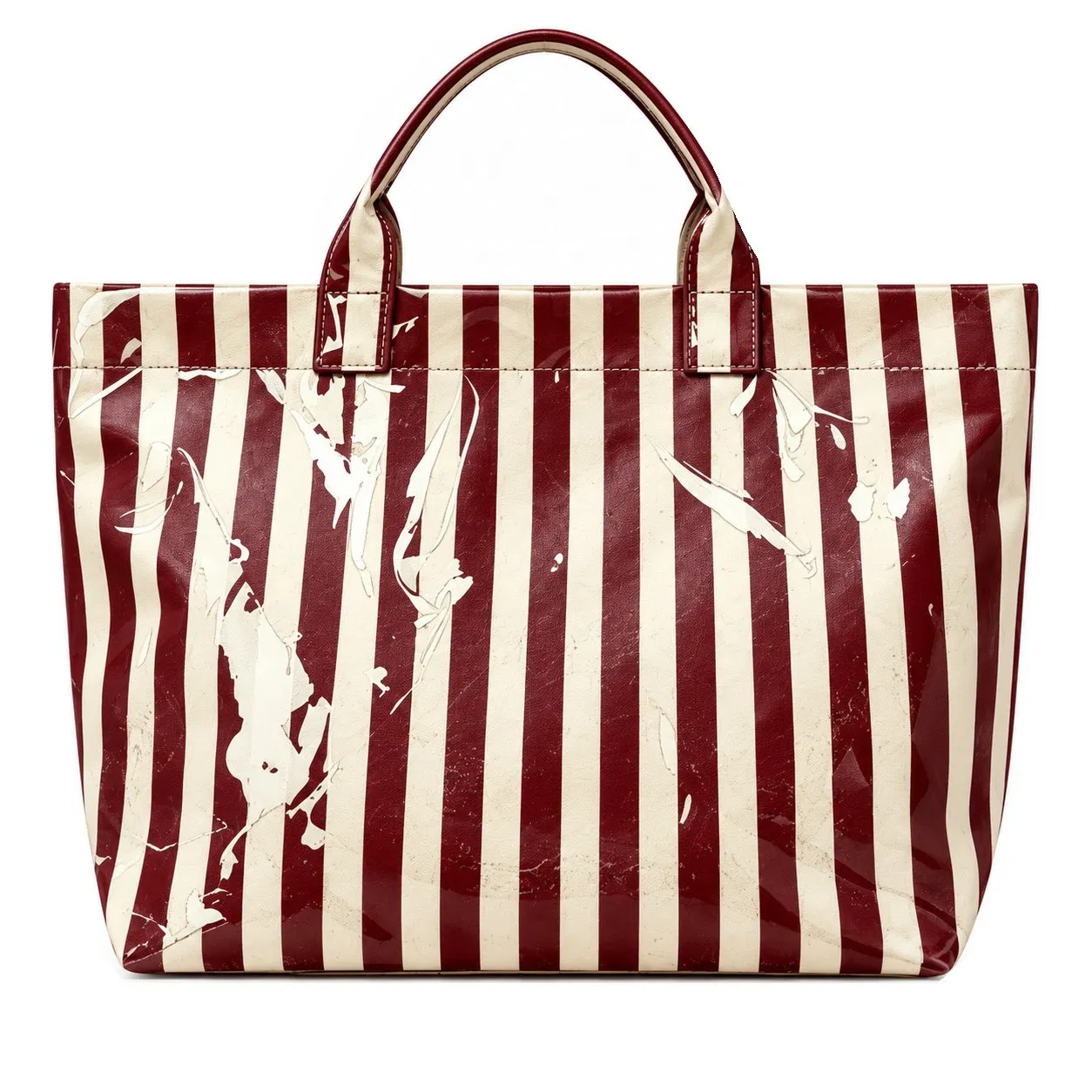 Custom Large Striped Beach Tote Bag with Zipper Closure for Women