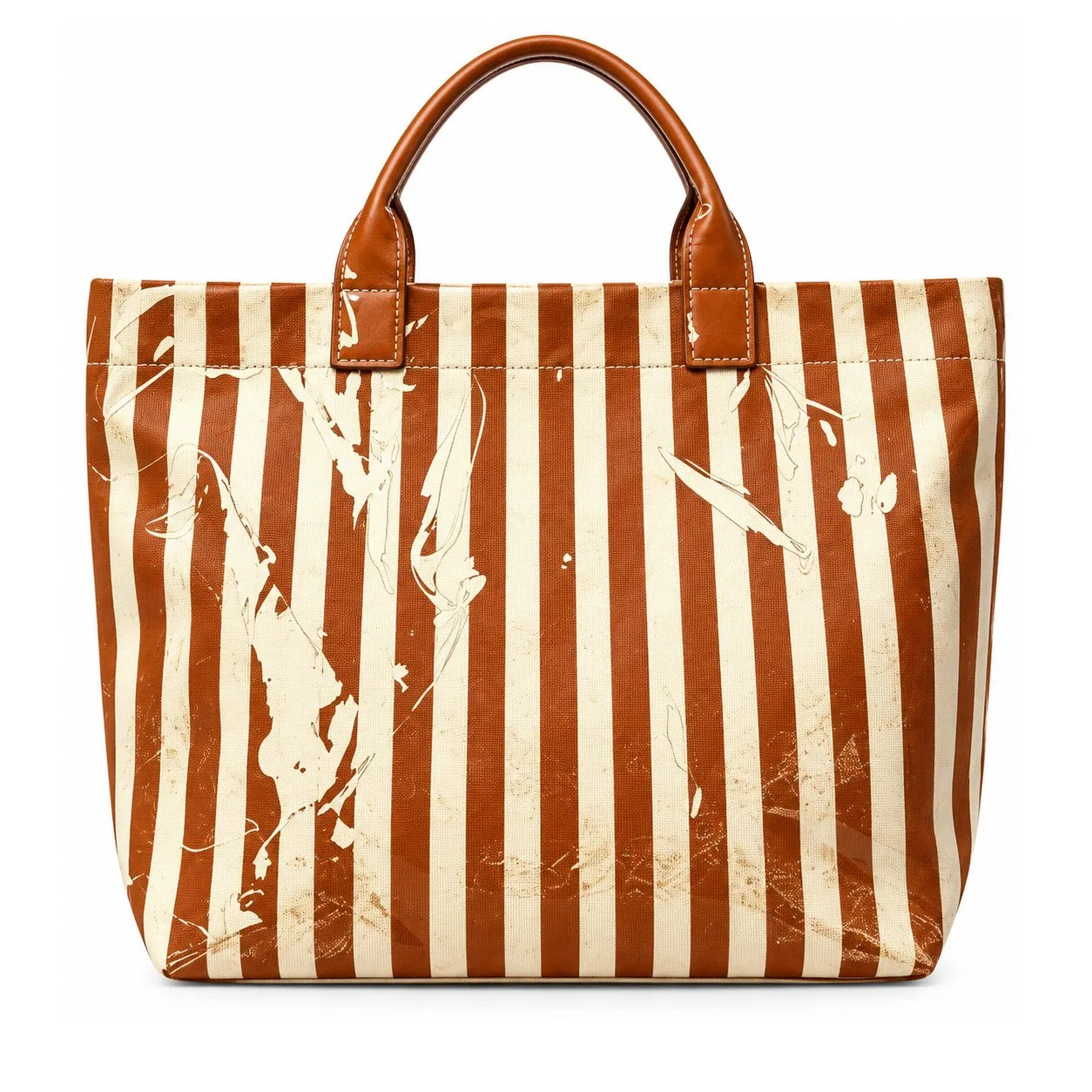 Custom Large Striped Beach Tote Bag with Zipper Closure for Women