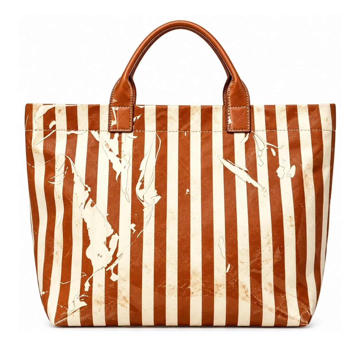Custom Large Striped Beach Tote Bag with Zipper Closure for Women