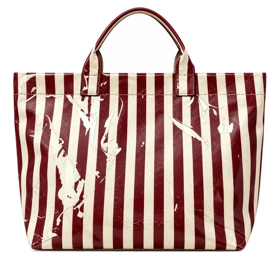 Custom Large Striped Beach Tote Bag with Zipper Closure for Women