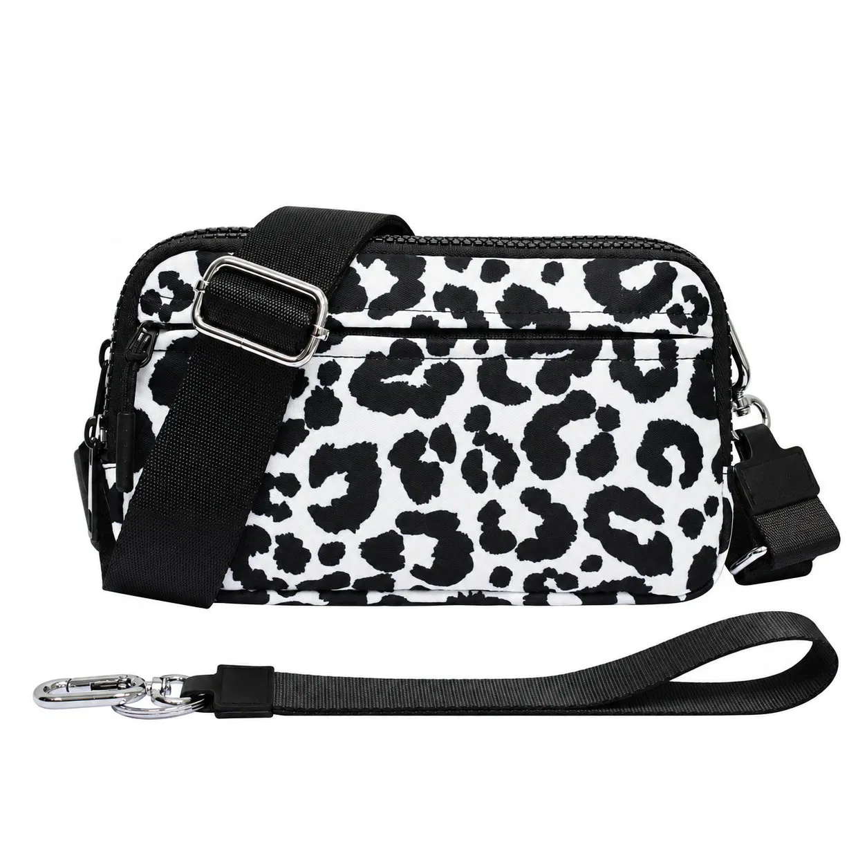 Unisex Geometric Polyester Waist Bag with Zipper for Outdoor Daily Use