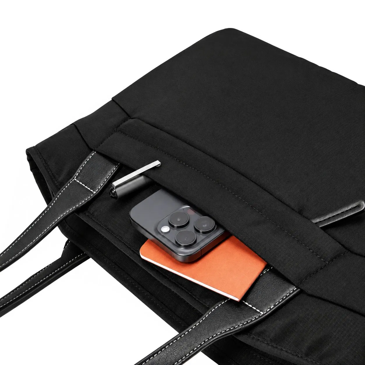 Custom Lightweight Nylon Laptop Tote Bag with Luggage Sleeve for Work and Travel