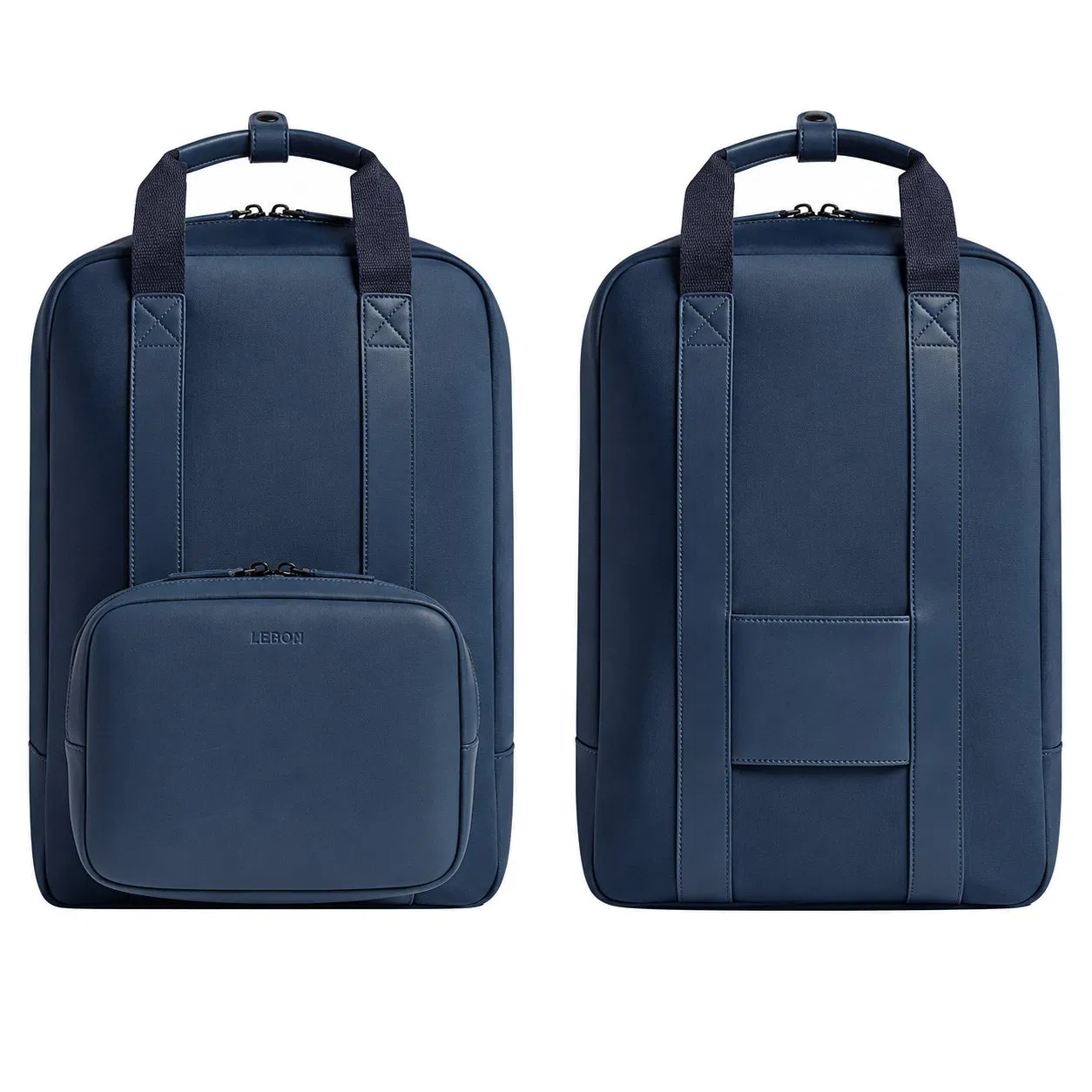 Custom Lightweight Business Laptop Backpack with Detachable Pouch and Luggage Sleeve