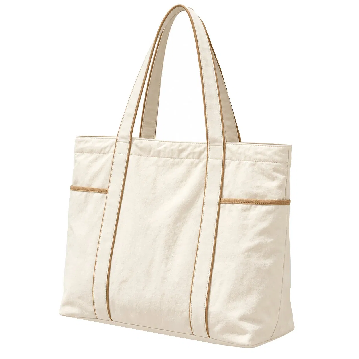Custom Large Waterproof Nylon Shoulder Tote Bag with Zipper for Daily Shopping and Travel