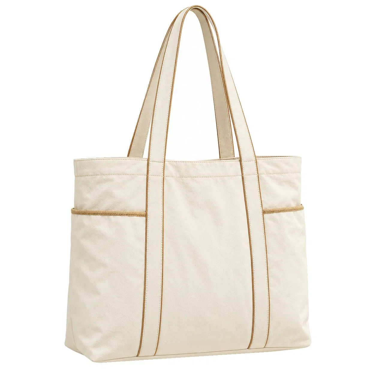 Custom Large Waterproof Nylon Shoulder Tote Bag with Zipper for Daily Shopping and Travel