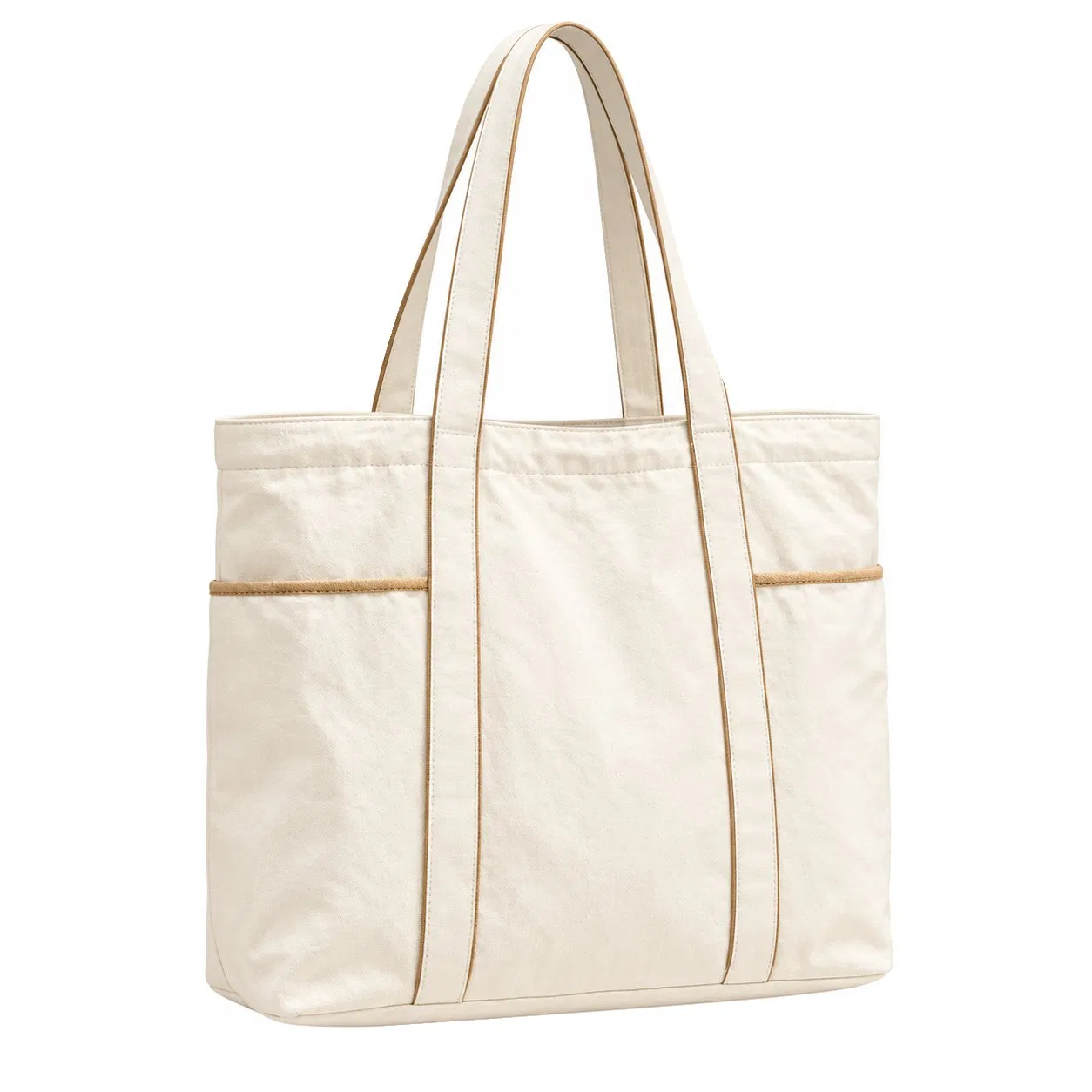 Custom Large Waterproof Nylon Shoulder Tote Bag with Zipper for Daily Shopping and Travel