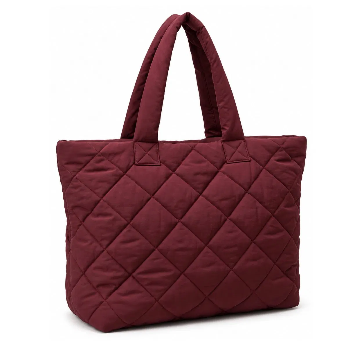 Custom Quilted Nylon Puffer Tote Bag with Multiple Compartments