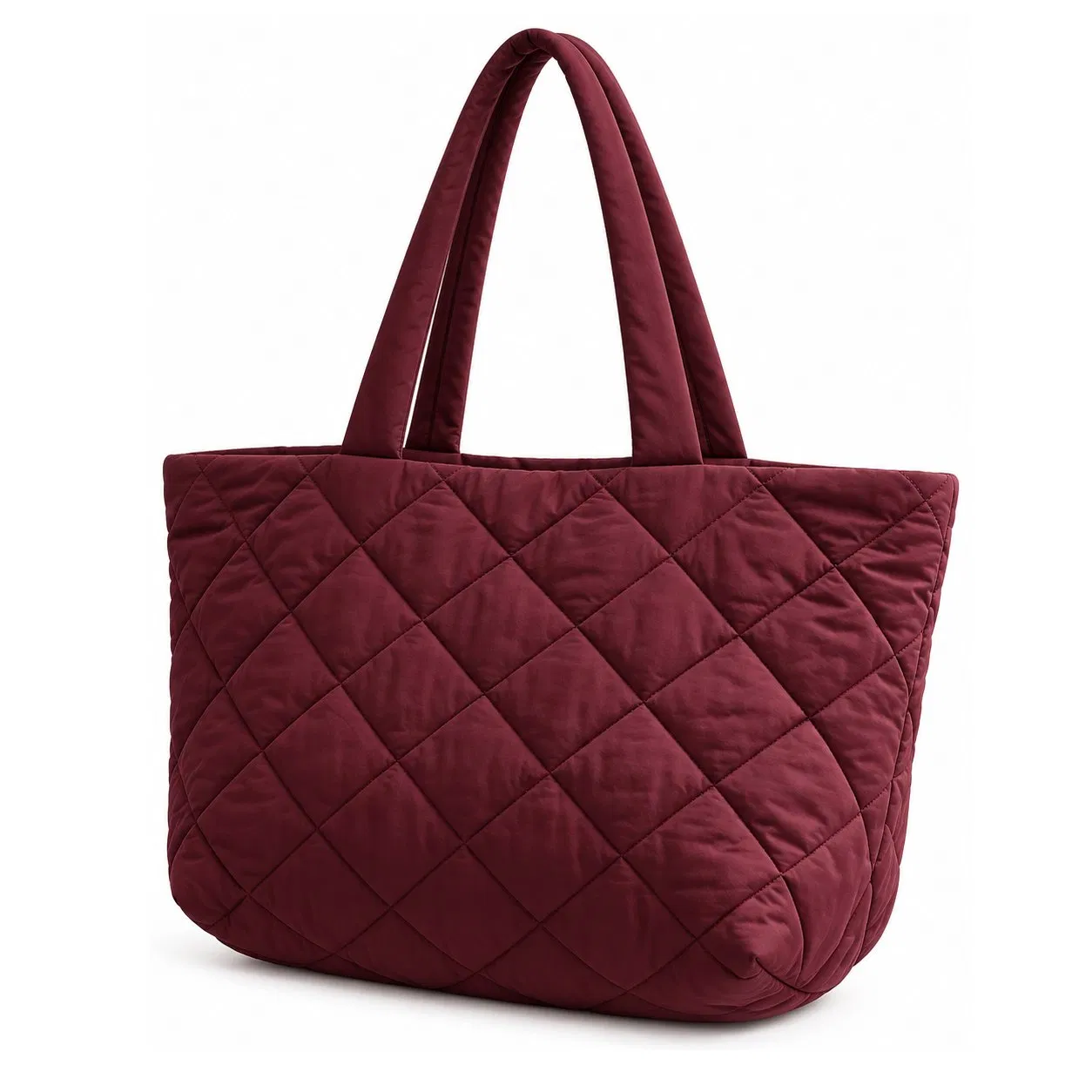Custom Quilted Nylon Puffer Tote Bag with Multiple Compartments