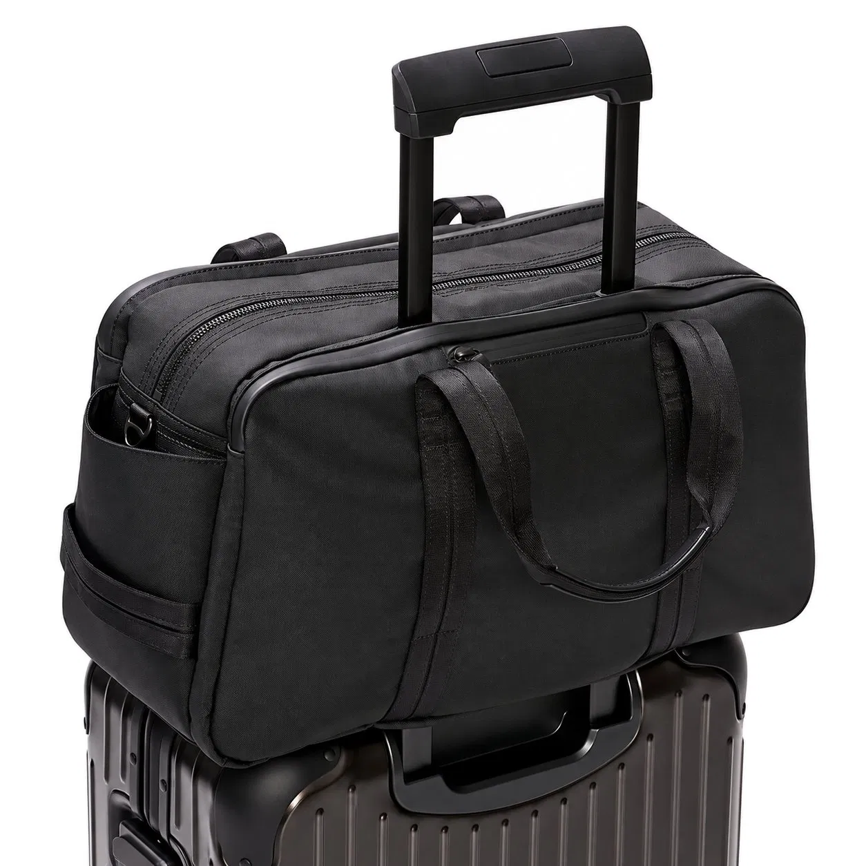 Custom Nylon Gym Duffel Travel Bag with Shoe Compartment and Adjustable Strap