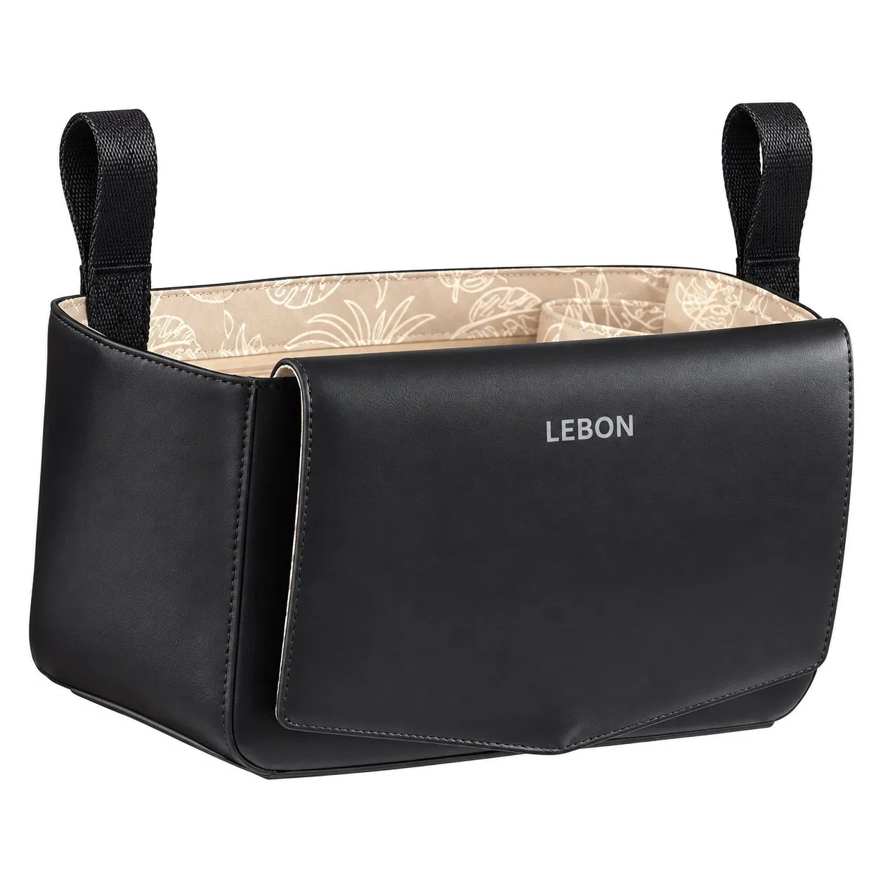Custom PU Baby Stroller Organizer Caddy Bag with Insulated Cup Holder