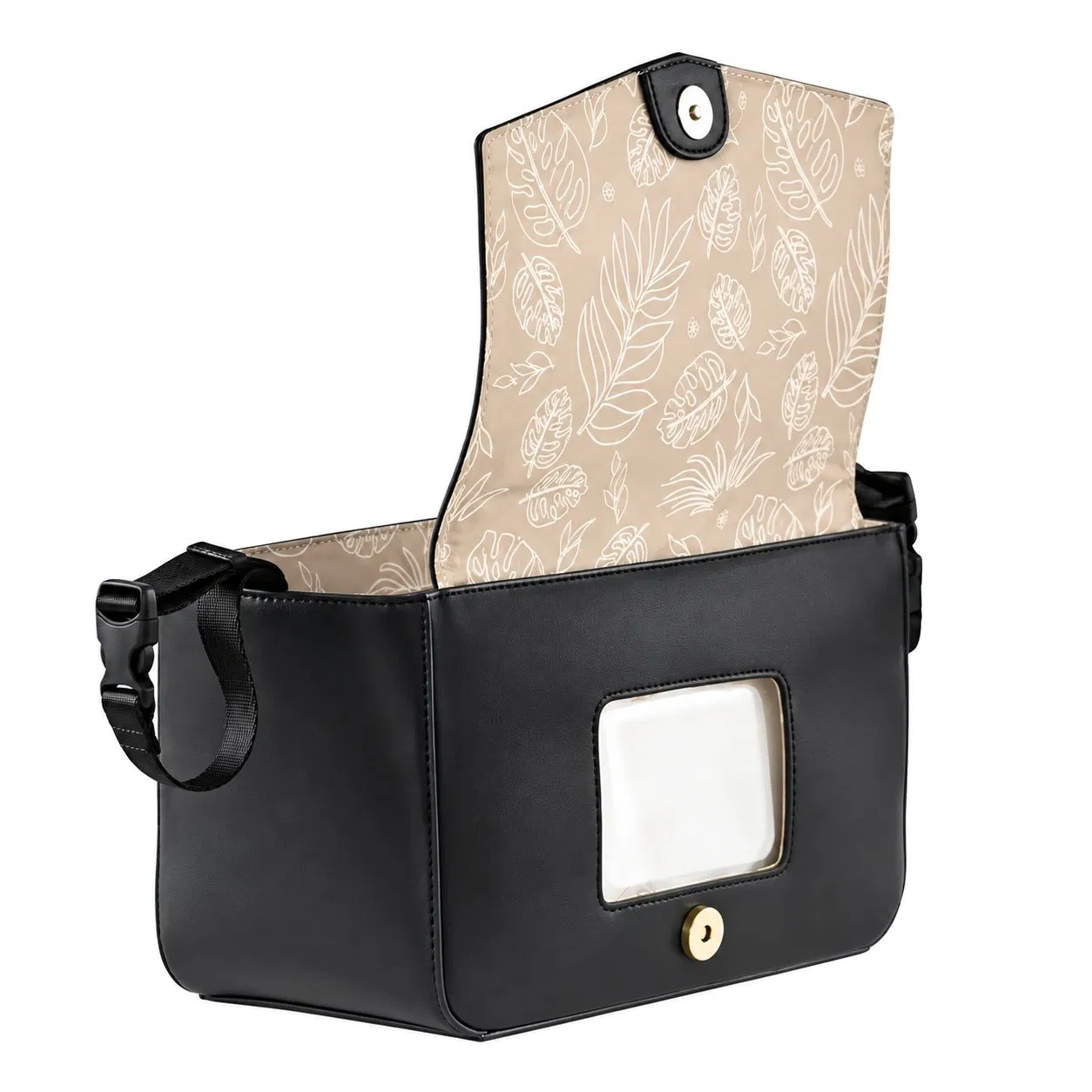 Custom PU Baby Stroller Organizer Caddy Bag with Insulated Cup Holder