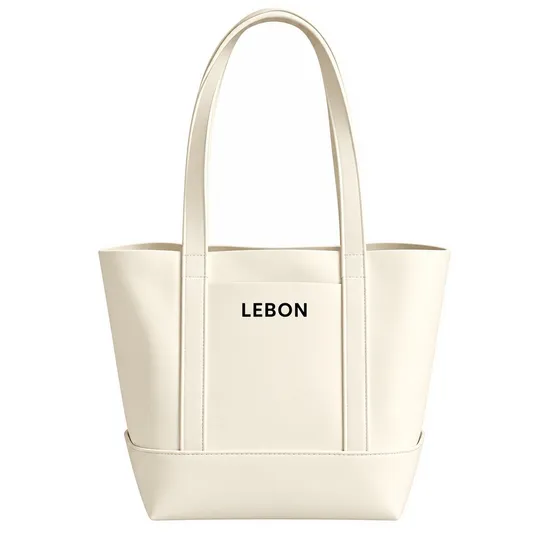 Custom Canvas Soft Tote Bag Water Resistant Shoulder Handbag for Daily Work Shopping