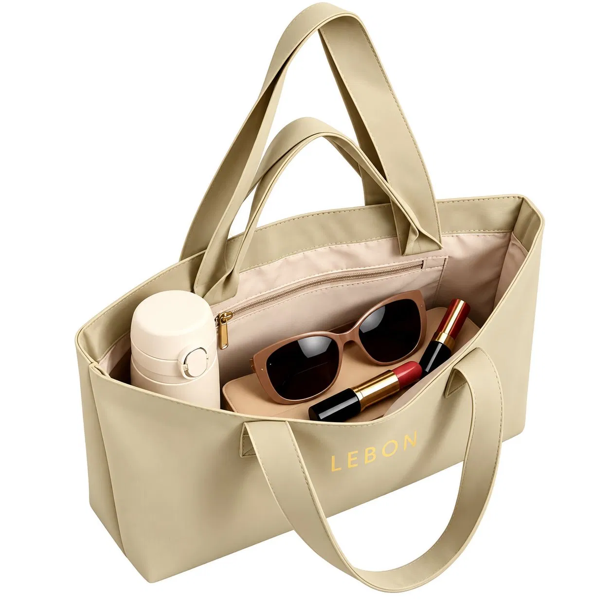 Custom Nylon Tote Bag Open Top Solid Color Embroidery Shopping Travel Handbag