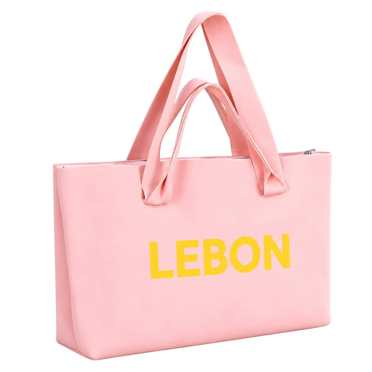 Custom Nylon Tote Bag Open Top Solid Color Embroidery Shopping Travel Handbag