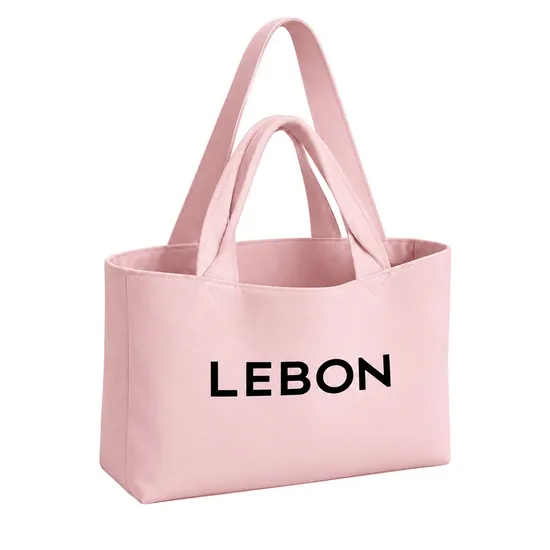 Custom Nylon Tote Bag Open Top Solid Color Embroidery Shopping Travel Handbag