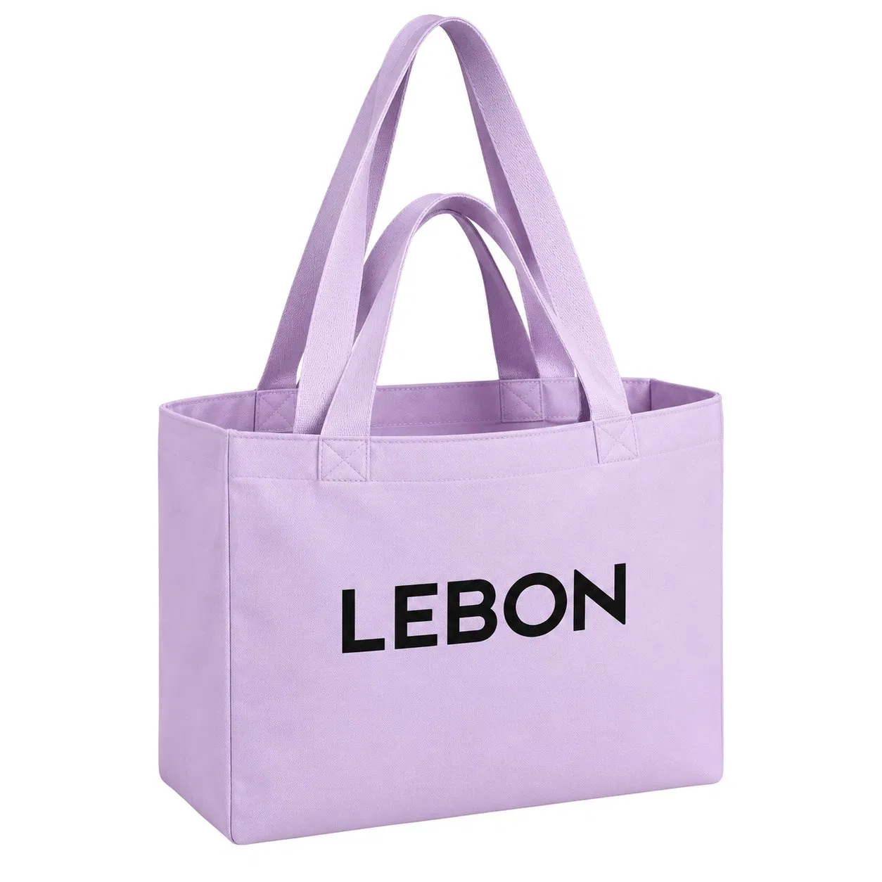 Large Nylon Open Top Shoulder Tote Bag with Canvas Lining for Work School Shopping