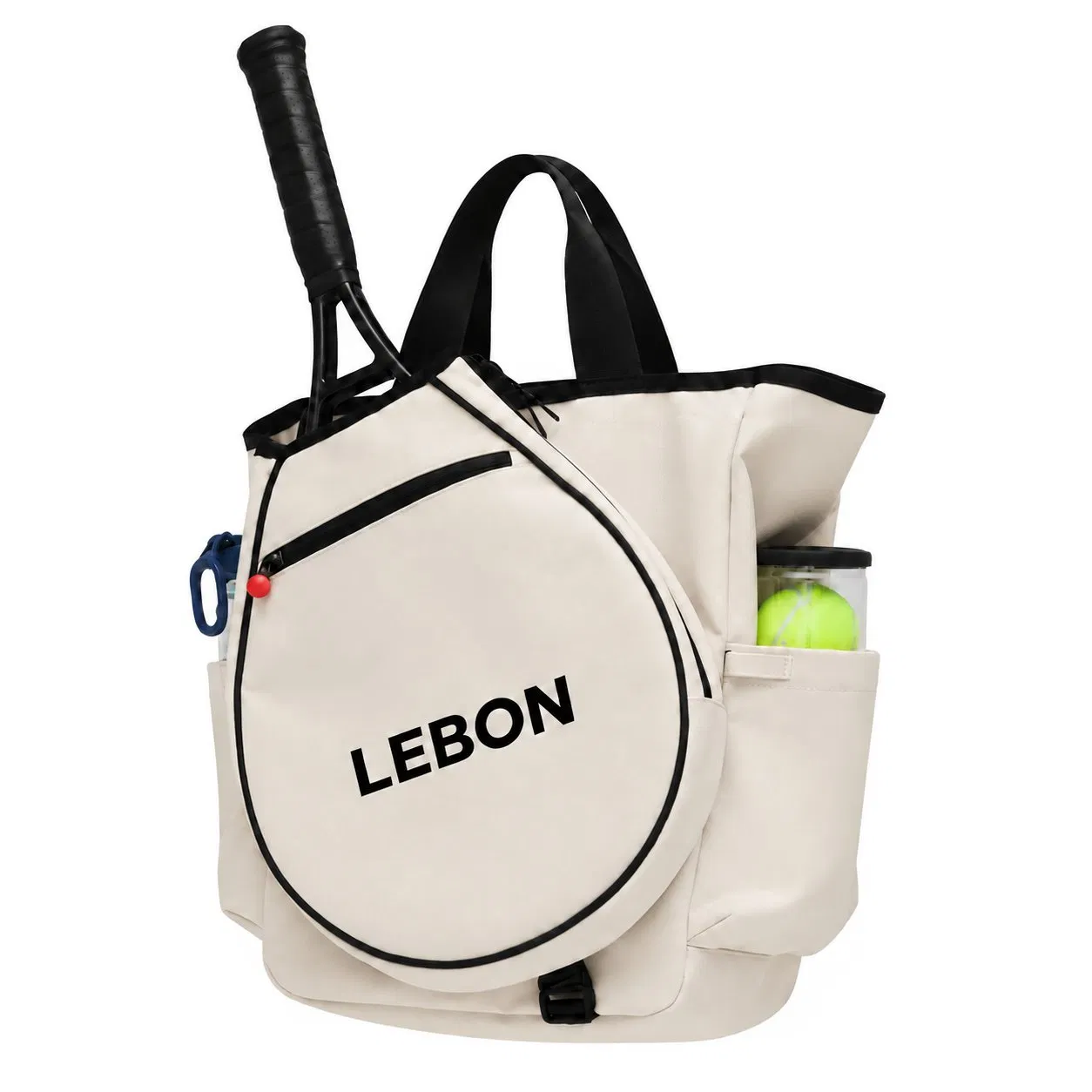 Ladies Oxford Tennis Tote Bag with Padded Racket Compartment and Water Bottle Pocket