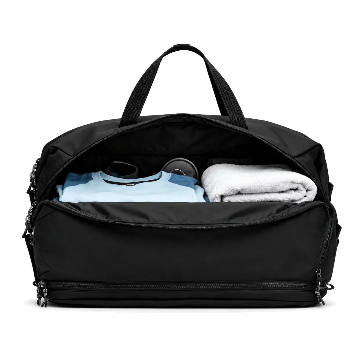 Unisex Foldable Nylon Sports Travel Duffle Bag with Adjustable Strap