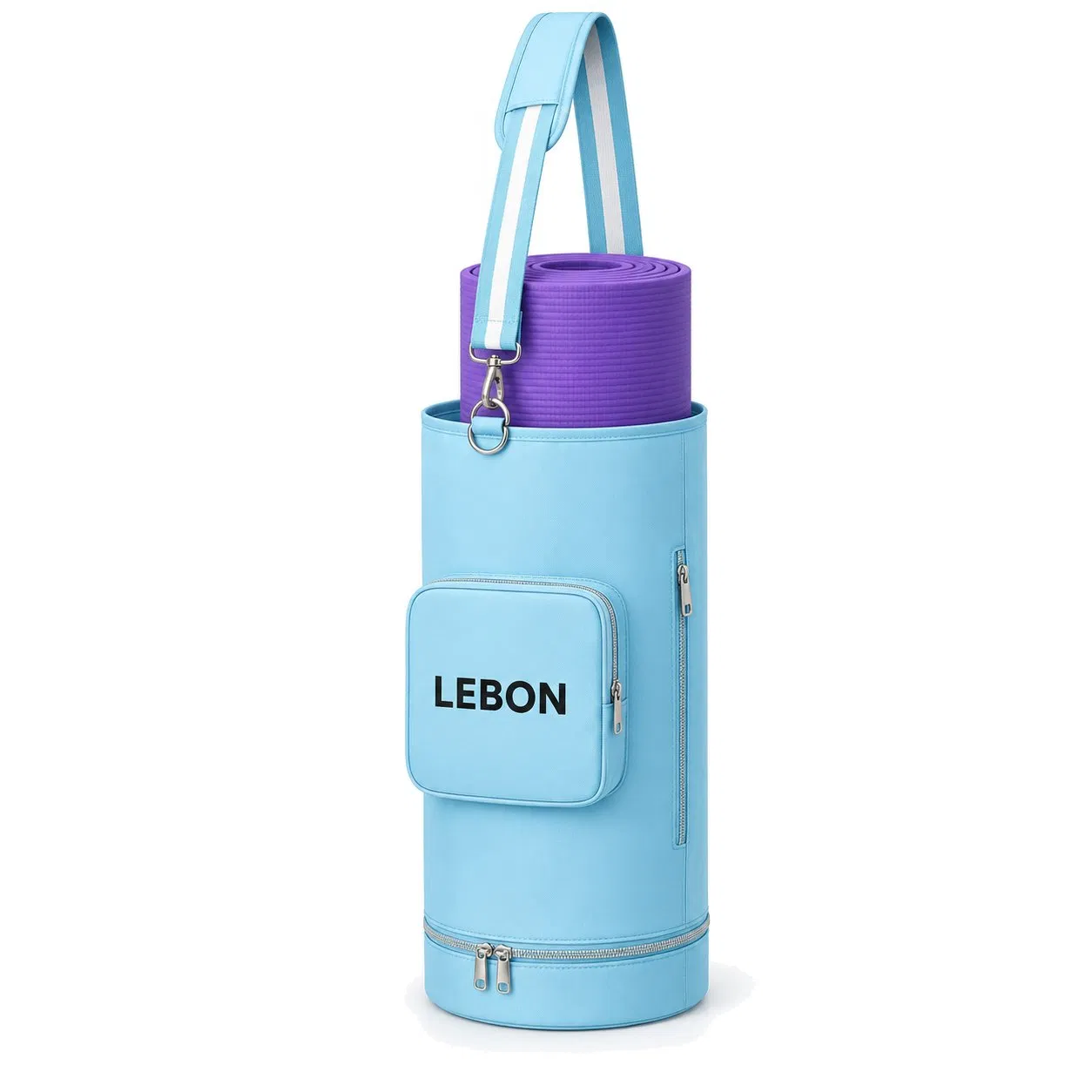 Custom Logo Lightweight Nylon Yoga Mat Holder Bag with Zipper Closure
