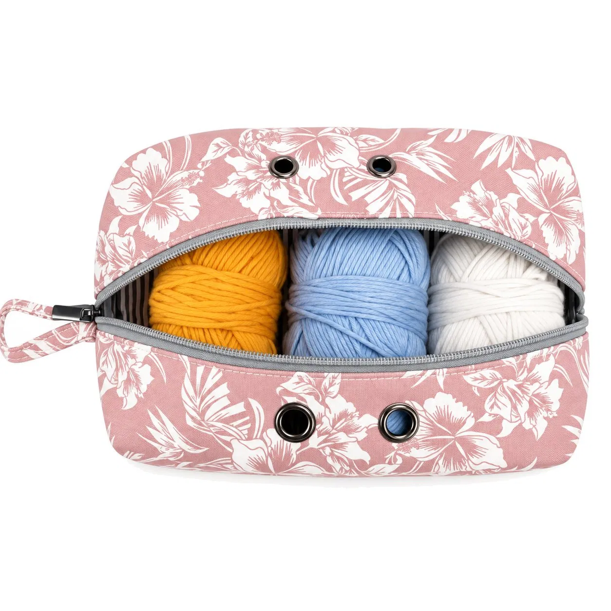 Custom Water Resistant Polyester Zipper Yarn Knitting Crochet Travel Organizer Bag