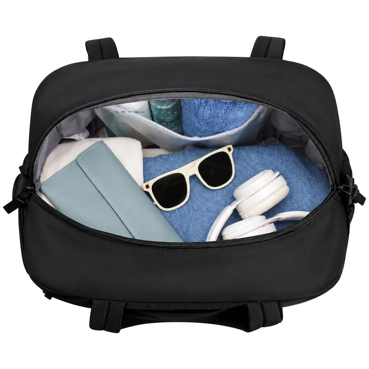 Custom Logo Polyester Travel Duffel Gym Bag with Shoe Compartment