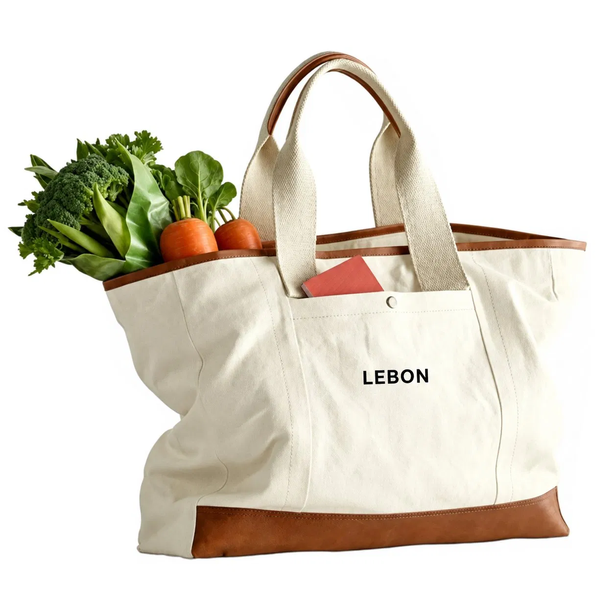 Custom Logo Embroidered Canvas Tote Bag for Women Shopping and Travel