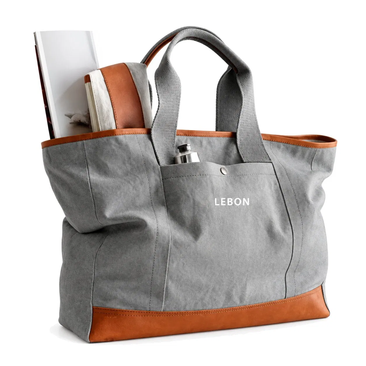 Custom Logo Embroidered Canvas Tote Bag for Women Shopping and Travel