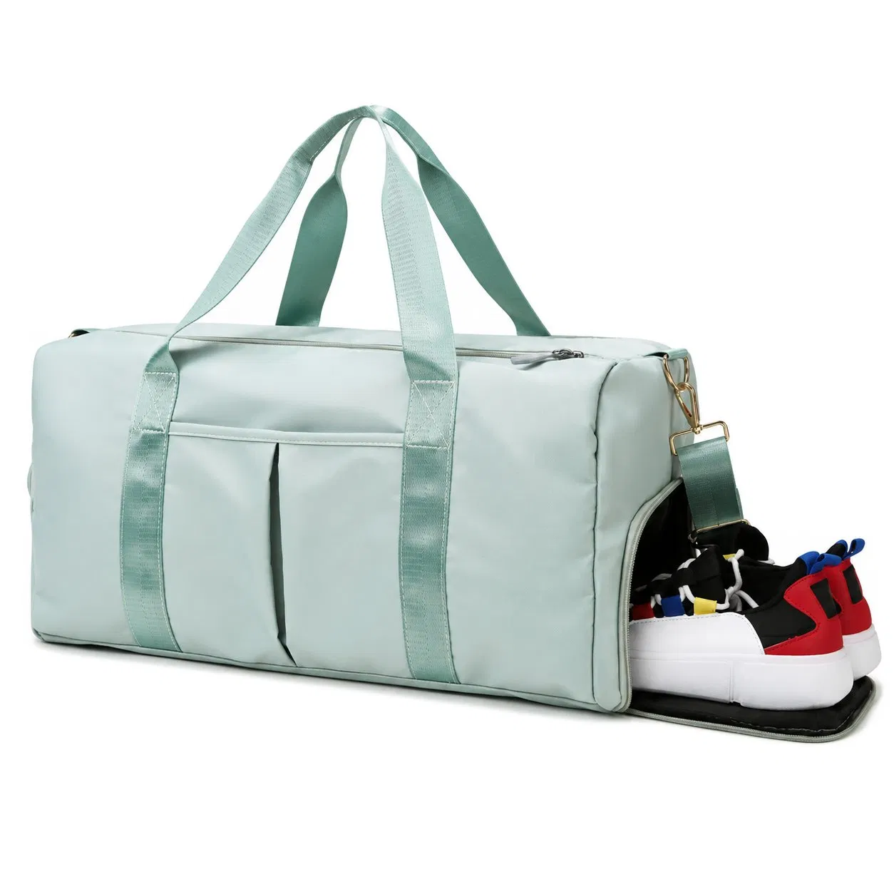 Custom Logo Oxford Gym Travel Duffel Bag with Shoe and Wet Dry Compartments
