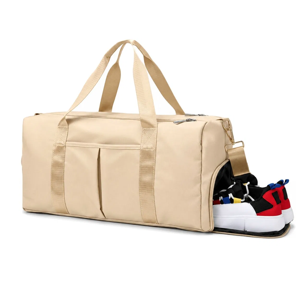 Custom Logo Water Repellent Oxford Gym Travel Duffel Bag with Wet Dry and Shoe Compartments