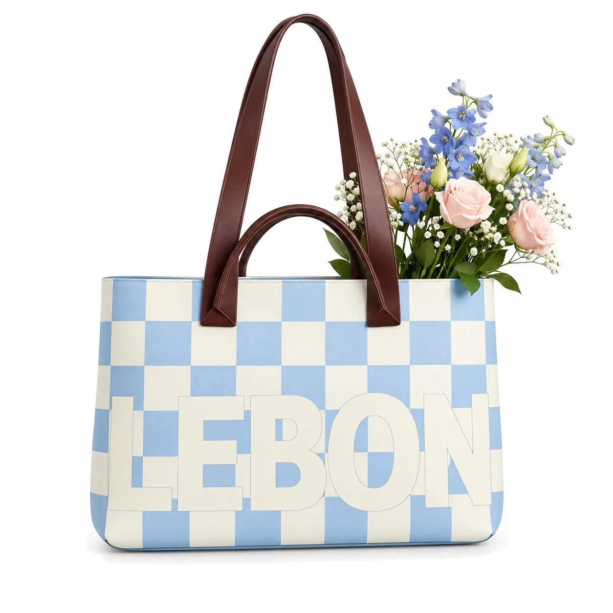Custom Logo Knitted Summer Tote Bag with Dual Carry Handles