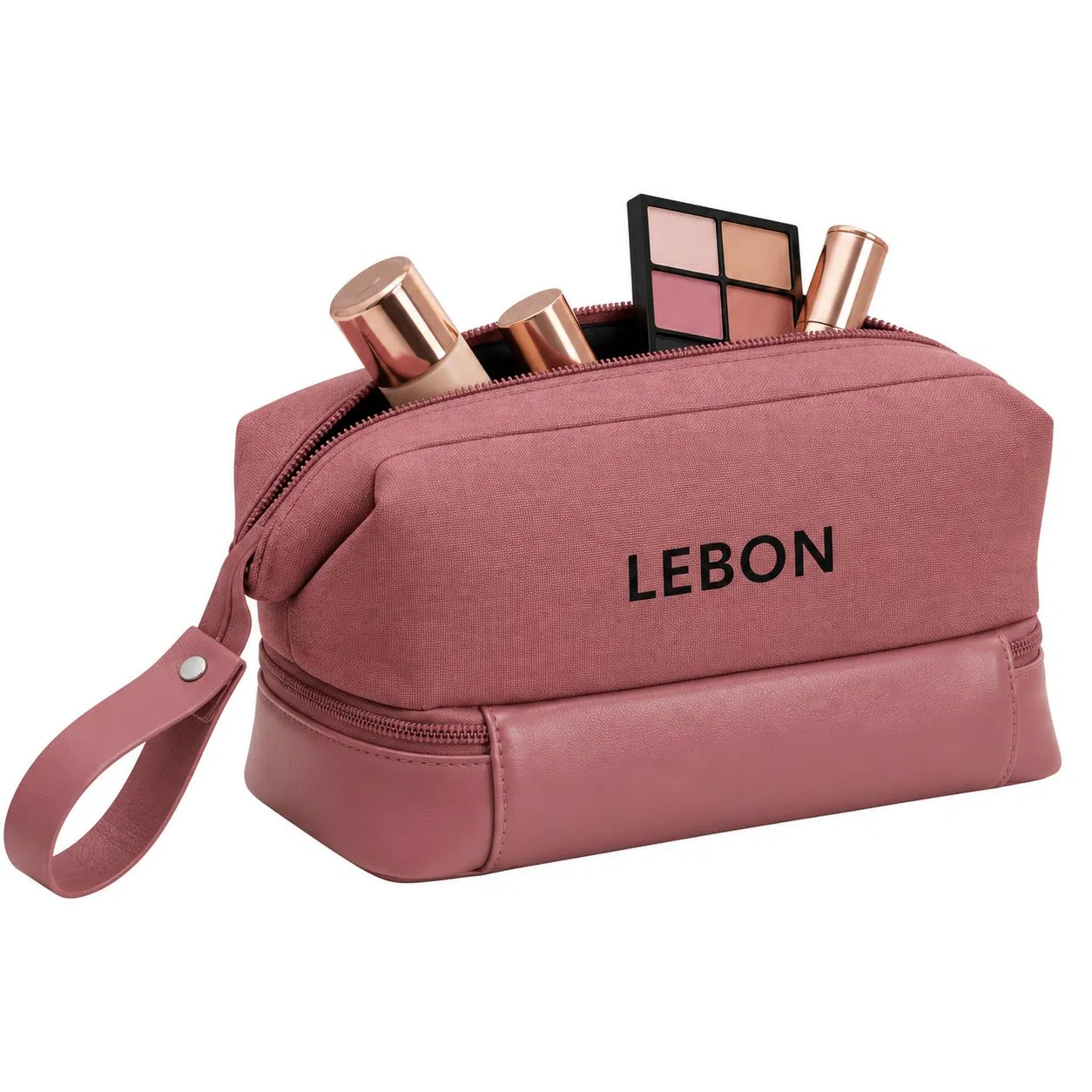 Custom Canvas Waterproof Artist Makeup Bag with Zipper and Cosmetic Organizer Storage