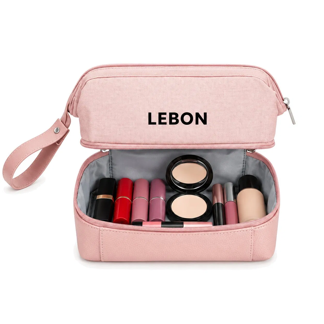 Custom Canvas Waterproof Artist Makeup Bag with Zipper and Cosmetic Organizer Storage