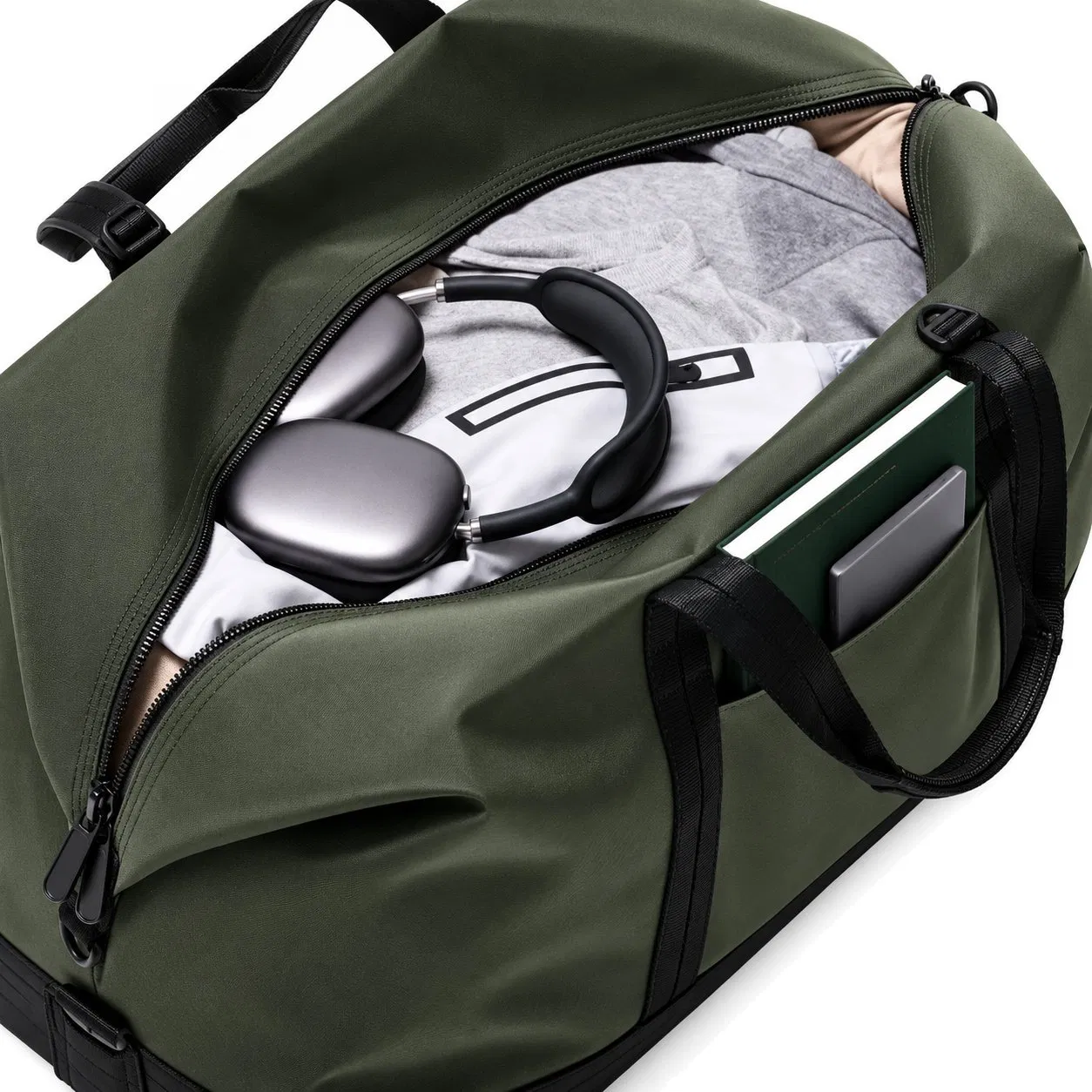 Custom Nylon Travel Weekender Duffel Bag with Shoe Compartment and Shoulder Strap