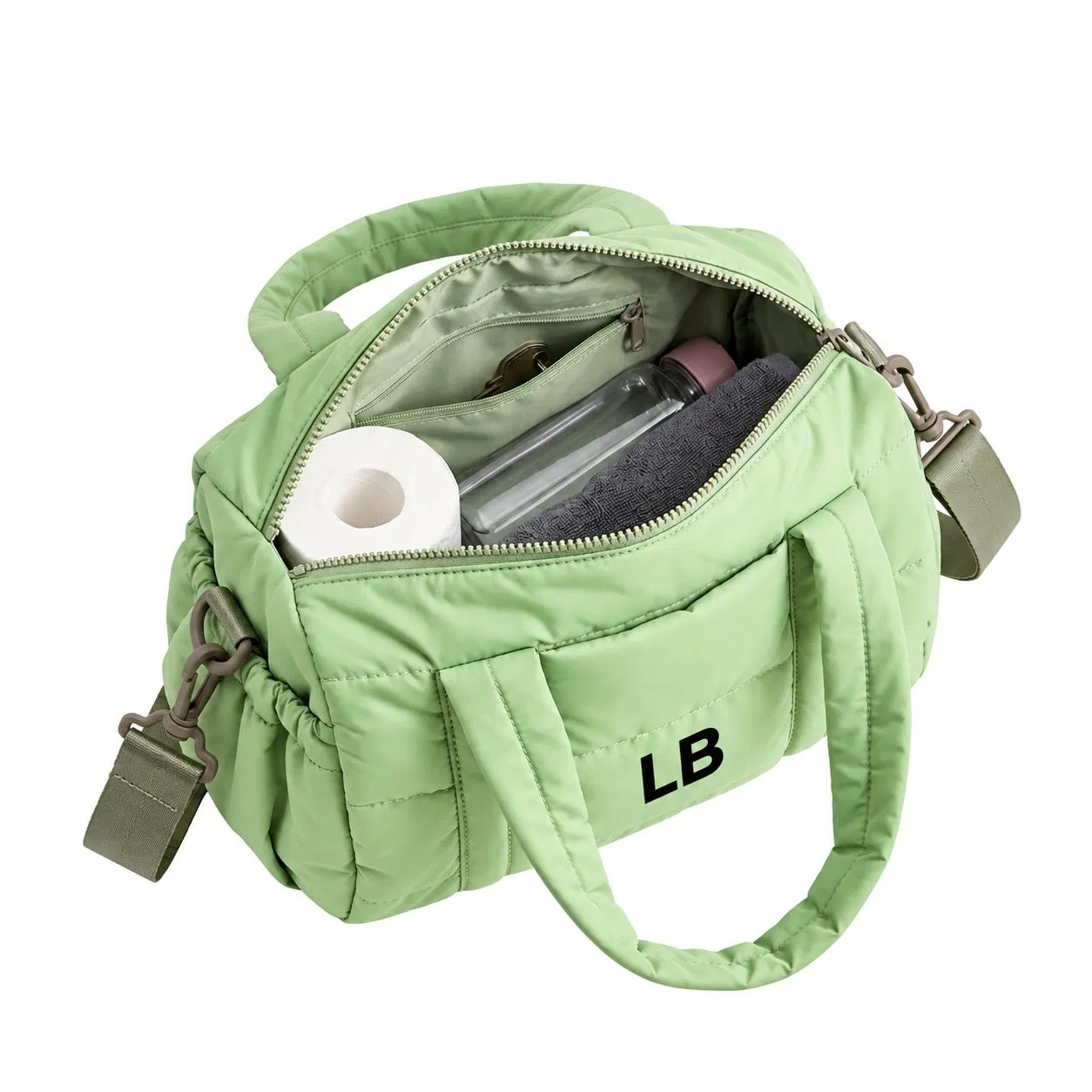 Luxury Foldable Water Resistant Polyester Gym Duffle Bag with Shoe Compartment