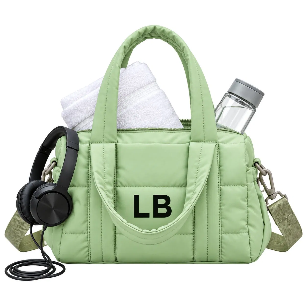 Luxury Foldable Water Resistant Polyester Gym Duffle Bag with Shoe Compartment