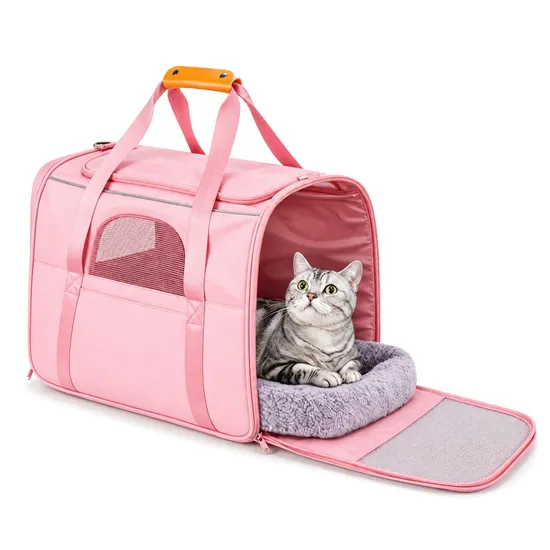Lightweight Breathable Foldable Pet Travel Tote Carrier with Multi Carry Options