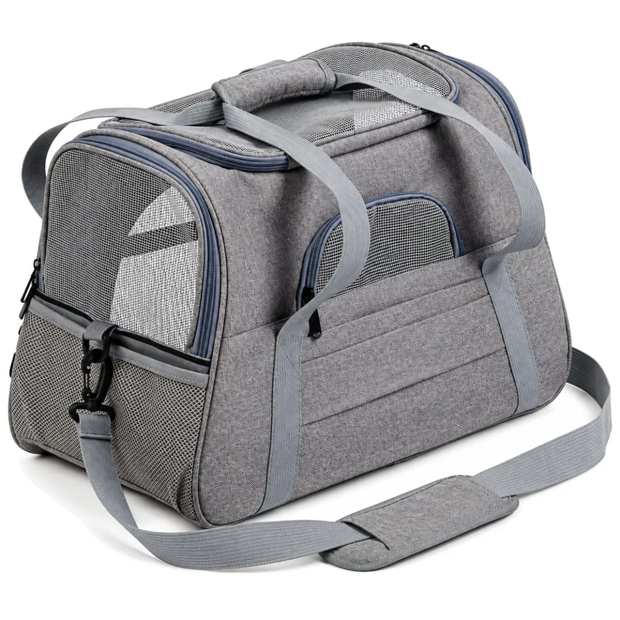 Breathable Mesh Polyester Pet Carrier with Shoulder Strap for Small Dogs and Cats
