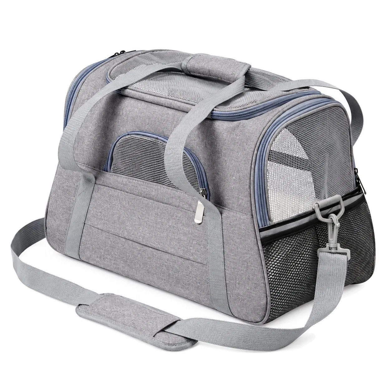 Breathable Mesh Polyester Pet Carrier with Shoulder Strap for Small Dogs and Cats