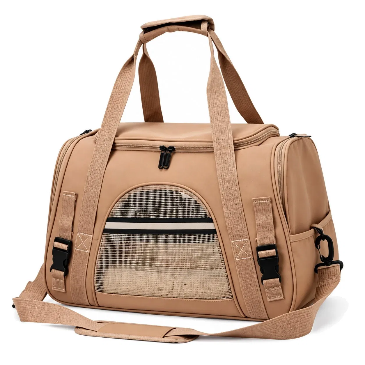 Breathable Mesh Polyester Pet Carrier with Shoulder Strap for Small Dogs and Cats