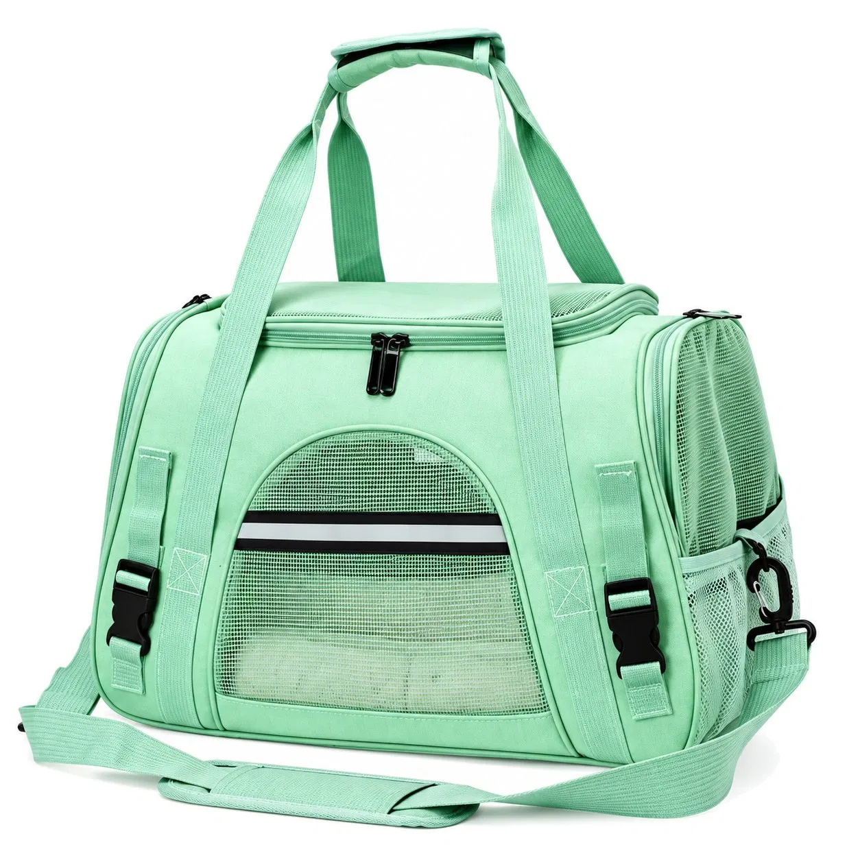 Breathable Mesh Polyester Pet Carrier with Shoulder Strap for Small Dogs and Cats